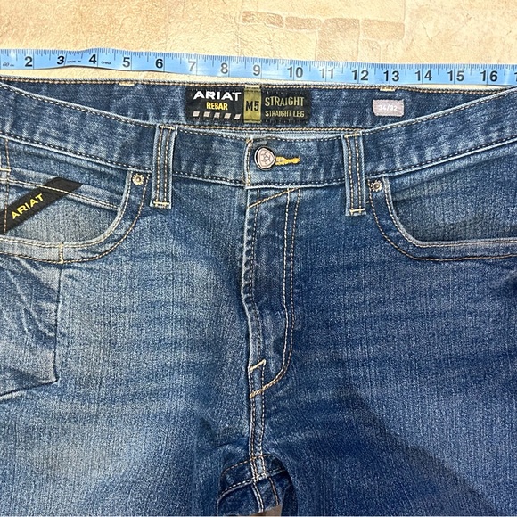 Ariat Rebar M5 Men's Straight Leg Blue Jeans 34x32 - Picture 5 of 9